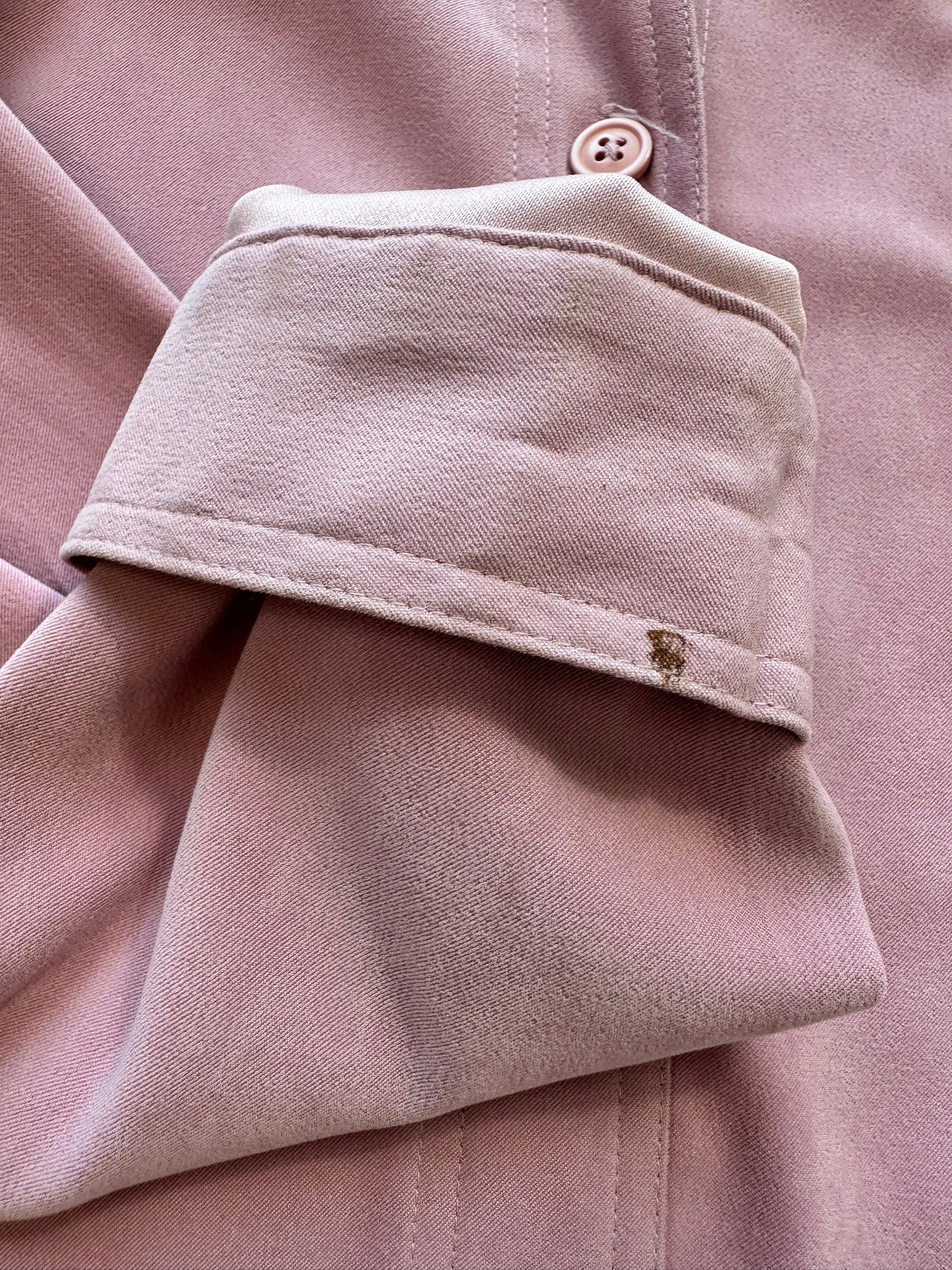 Vintage Faux Suede Mauve Pink Shacket Button Down Top