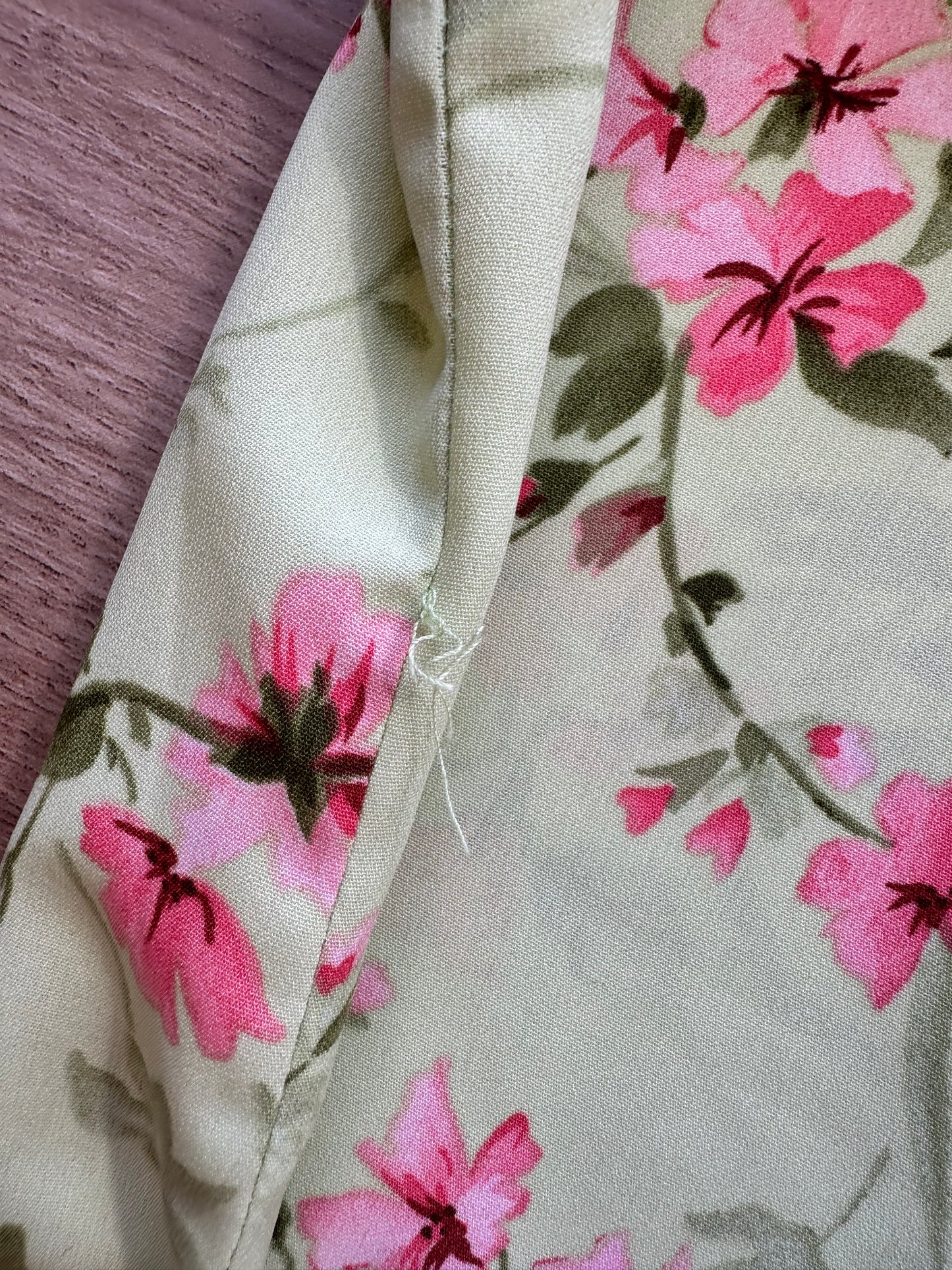 Vintage Light Green Pink Floral Tank Top