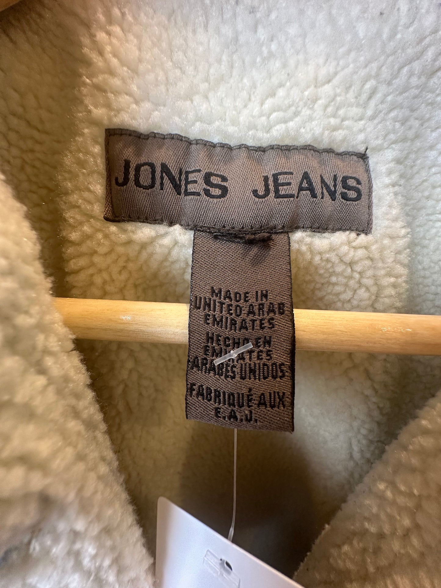 Vintage Jones Jeans Sherpa Lined Denim Jean Vest