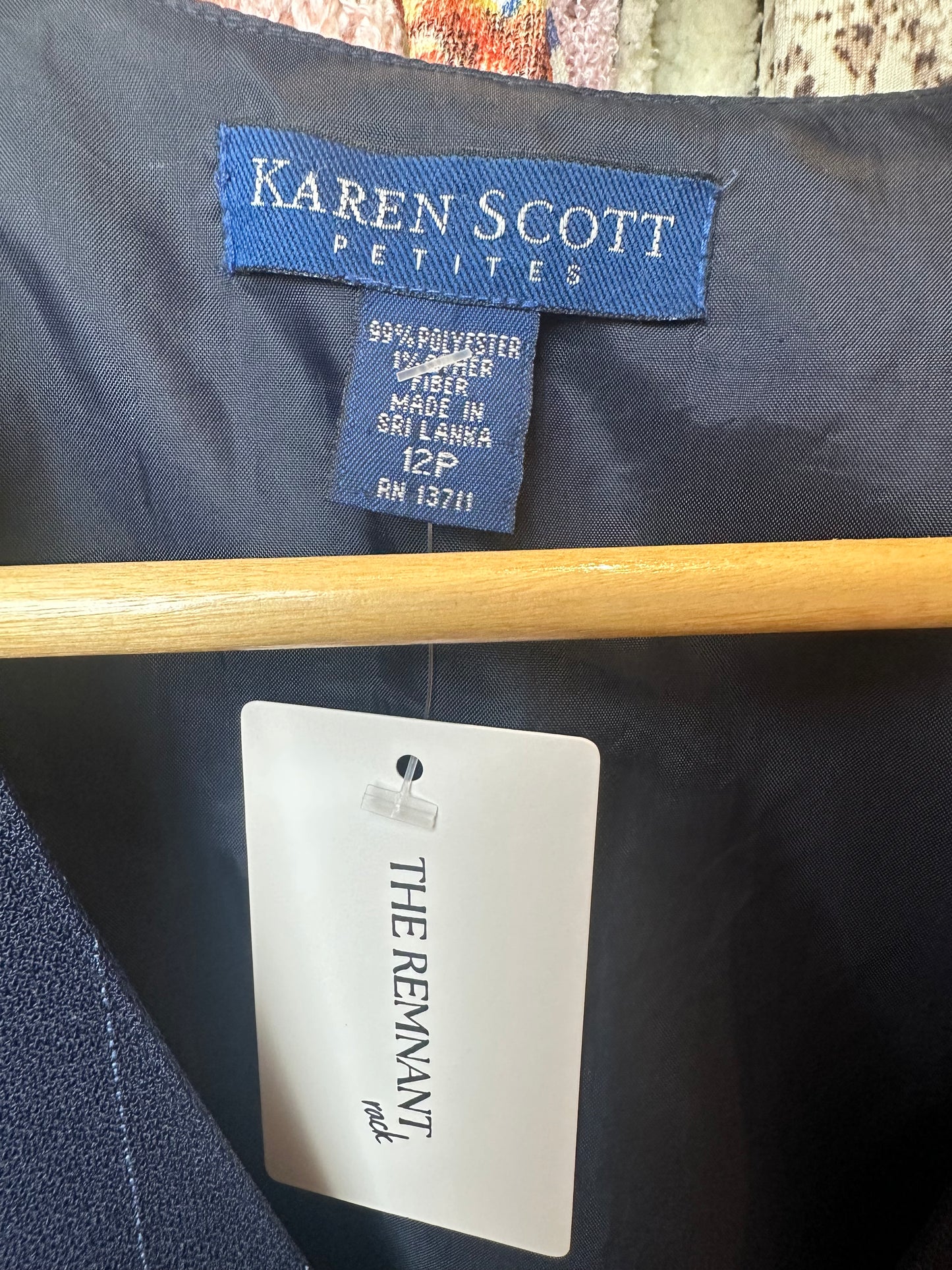 Vintage Karen Scott Navy Pinstriped Blazer Vest